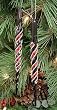 Pack of 2 Black, Red & Silver Icicle Twister Christmas Ornaments