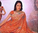 Fire Party wear contemporary georgette sari fabric / saree / wrap