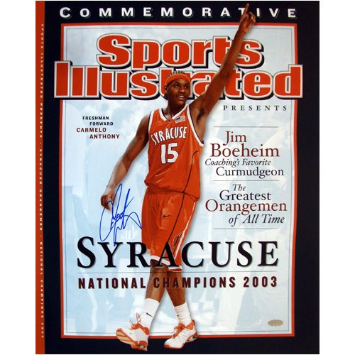 Buy Carmelo Anthony Autographed Syracuse National Champions Sports Illustrated Cover 16x20 Photograph by Steiner Sports