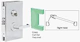 CRL 6x10 RH Brushed Stainless Finish Center Lock with Deadlatch in Entrance Lock Function