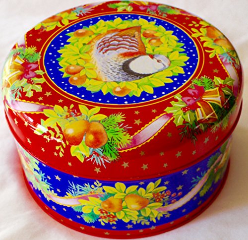 Set of Two (2) Round Partridge in a Pear Tree Tins