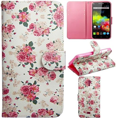 Wiko Bloom Case Wiko Bloom Kickstand Case,Tribe-Tiger Pink Rose Design Premium PU Leather Wallet Flip Folio Kickstand Case Cover for Wiko Bloom