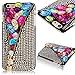 iPhone 6 Plus Case - Mavis's Diary 3D Handmade Fashion Special Skull Zipper Design with Colorful Shiny Bling Diamond Rhinestone Hard Case Black Cover for iPhone 6 Plus(5.5