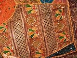 Burnt Orange Spectacular Zardozi India Sari Tapestry Wall Hanging Throw Large