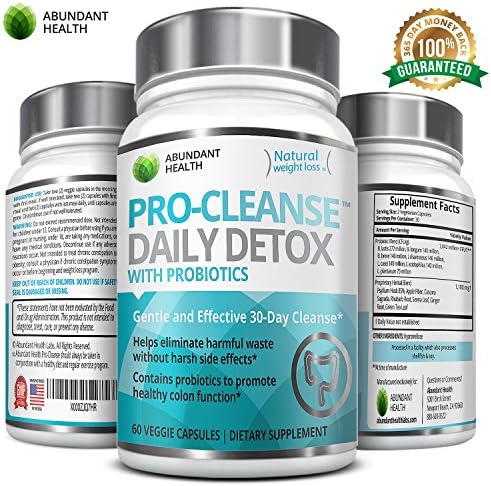 PRO-CLEANSE Daily Detox Formula with Probiotics - 60 Veggie Caps - 1,100mg Per Serving - Supports Natural Weight Loss &amp; Increased Energy Levels - Gentle Effective Relief with No Harsh Side Effects