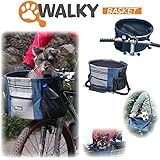 Walky Basket Pet Dog Bicycle Bike Basket & Carrier Easy Click Release Mounting- Up to 15lbs 15.5 " wide x 10" Depth