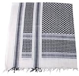 PLO Pali Tuch mit Fransen ca. 115x110cm schwarz-weiss