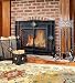 38" x 31"H 2-Door Mesh Fire Screen with Beveled Glass Diamond Accents, in Black