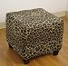 4D Concepts Leopard Ottoman, Leopard Print Cloth