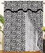 Zebra Animal Curtain Set w/ Valance/Sheer/Tassels