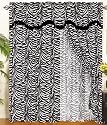 Zebra Animal Curtain Set w/ Valance/Sheer/Tassels