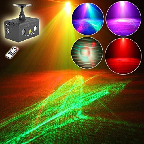 SUND Mini Remote RG Aurora Lightning Sky RGB LED Professional Projector Light Disco Stage Xmas Party DJ Home Light(LL-A200RG)