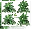 2+2 Artificial 15" Mixed Greenery Home Decor Plant in Pot _English Ivy, Pothos, Calla Lily, Philo