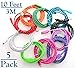 Josi Minea Fabric Braided Nylon Ruggedized USB Rainbow Cables for Samsung Galaxy S4/S3/S2, Galaxy Note/ Note 2, Galaxy Tab, Google Nexus 7/ 10, Nokia Lumia, Android, Windows Phone - 10ft (5 Pack)