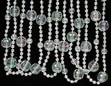 White Iridescent Acrylic Bead and Globe Garland 27 Foot (3 Strands Each 9ft Long)