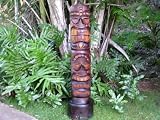 DOUBLE HEADED TIKI TOTEM 39 ANTIQUE FINISH HAWAIIAN TIKI GOD DOUBLE HEADED TIKI TOTEM 39 ANTIQUE FINISH HAWAIIAN TIKI GOD