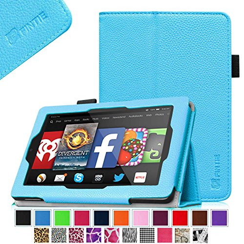 Fintie Folio Case for Fire HD 7 Tablet (2014 Oct Release) - Slim Fit Leather Standing Protective Cover with Auto Sleep/Wake Feature (will only fit Fire HD 7 4th Generation 2014 model), Blue