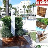 Le Click Interlocking Teak Flooring Tiles, Style FLEX, Box of 10 Tiles, Oiled Finish