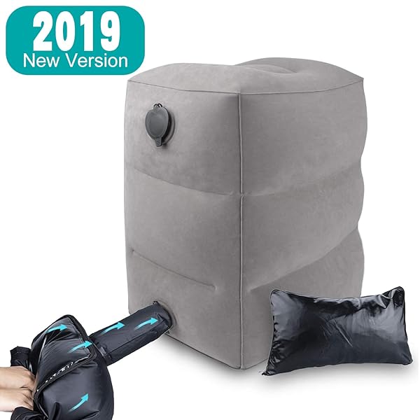 Homca Inflatable Airplane Footrest Pillow With Air Pump