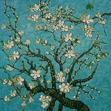 Art Reproduction Oil Painting - Van Gogh Paintings: Branches Of An Almond Tree In Blossom - Square 24 X 24 - Hand Painted Canvas Art