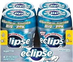 Eclipse Big E Polar Ice Gum, 60-Count Pieces (Pack of 4)