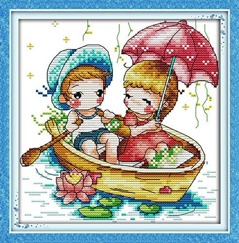 Dimensions Needle Crafts Counted Cross Stich Hand Made 90*92 Grid Story in Boat K 282