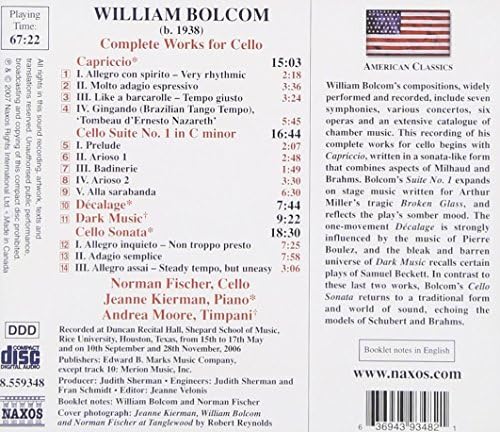 Bolcom: Complete Works for Cello