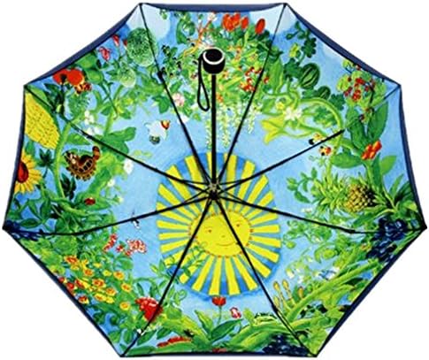 Speaking Life Apanese Miyazaki Hayao Animation Totoro Strong Water-repellent Anti-uv Layer Folding Parasol Umbrella Sun Umbrella Uv Protection (blue)