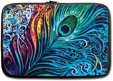 Unidesign Both Sides Peacock Feather 13" 13.3" Inch Laptop Sleeve Bag for Apple Macbook pro, air, Dell Inspiron, Vostro, Samsung, ASUS UL30, Toshiba Notebook