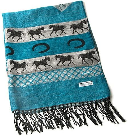Equestrian Pashmina Scarf Aqua