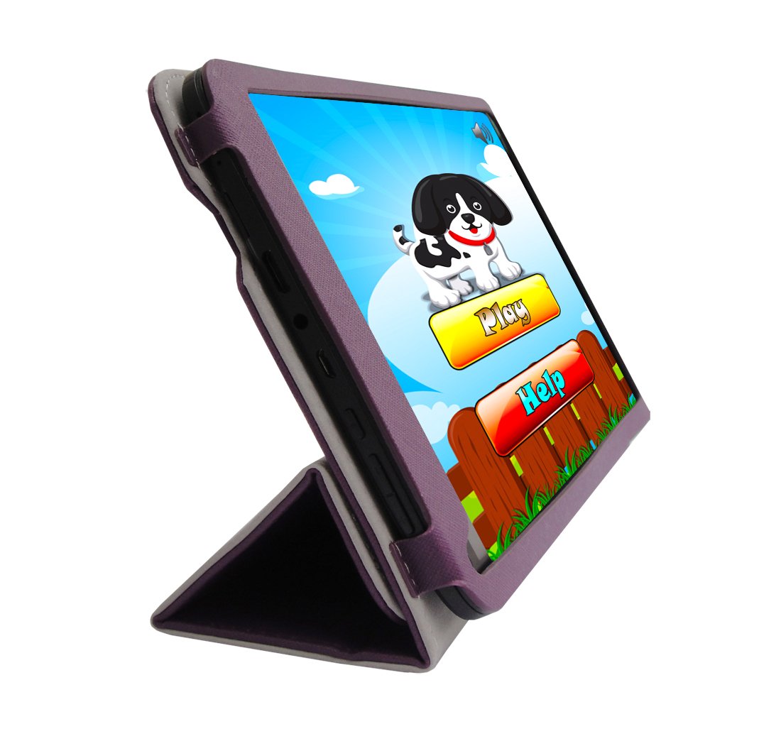 Faux Leather Case Folding Stand Cover for DigiLand 10" DL1010Q Tablet