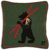 Bear Skiing Lodge Winter Seasonal Pillow. Free Shipping!