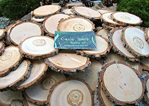 3"-4" WOOD SLICES, Set of 50! 3"-4" Tree Branch Slices, Wood Coaster Slices, Large Wood Slices, Thick Wood Slices, Wholesale Wood Slices