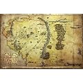 Poster LE Seigneur Des Anneaux Carte De La Terre Du Milieu (140cm x 100cm) + un poster surprise en cadeau!