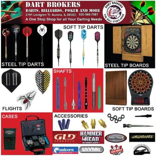 Dart Brokers ASSORTED Soft Tip Darts Accessory Kit flights tips shafts halex case