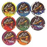 Mardi Gras Casino. Ein kompletter Mustersatz der 8 NJ Keramik Poker Chips