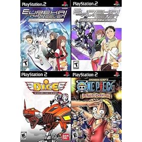 Bandai Namco Anime Games Set Lot: Eureka Seven Vol.1-2 + DICE: DNA Integrated Cybernetic Enterprises + One Piece: Pirate's Carnival (4 Games Total)