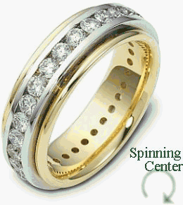 24 Diamond Platinum and 18 Karat Gold Comfort Fit Wedding Band Ring