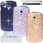ECO-FUSED 8 pieces Bling Sparkle Hard Cover Case Bundle for Samsung Galaxy S III MINI I8190 (T-Mobile,AT&T)/3 Sparkle Hard Cover Cases (Silver/Black/Gold)/2 Stylus (Black/Silver)/2 Screen Protectors - ECO-FUSED Microfiber Cleaning Cloth included
