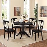 Dorel Living 5-Piece Aubrey Traditional Pedestal Height Dining Set, Black