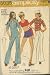 Young Jr/Teen's Hip-Hugger Bell-Bottom Pants or Short Shorts, Blouse and Pullove