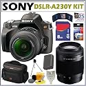 Sony Alpha DSLR-A230Y 10.2MP Digital SLR Camera With 18-55 & 55-200 Lenses + Deluxe Accessory Kit
