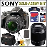Sony Alpha DSLR-A230Y 10.2MP Digital SLR Camera With 18-55 & 55-200 Lenses + Deluxe Accessory Kit