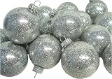 Set of 9 Silver Glitter Glass Ball Christmas Ornaments 2.75" #6172067511S