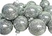 Club Pack of 36 Silver Glitter Glass Ball Christmas Ornaments 2.75