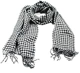 200547 Black White Houndstooth Super soft Warm Winter scarf for Women 12 by 72 softer than cashmere.