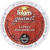 Folgers Gourmet Selections K-Cup Single Cup for Keurig Brewers, Lively Colombian, 24 Count