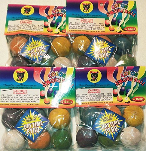 Smoke Balls Assorted Colors Black Cat Brand 24 Pcs!