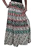 Womens Long Skirt Green Camel Printed Cotton Wrap Around Skirt India Clothing