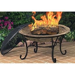 Cast Iron Brick-Finish Fire Pit 